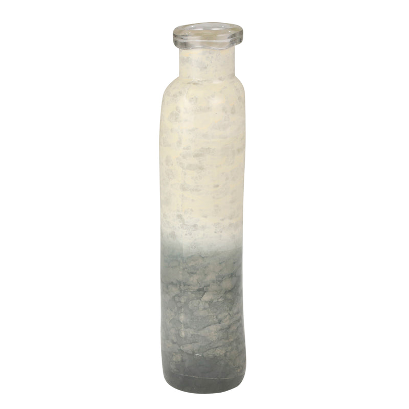 Glass 16" Organic Vase, White/Blue Mix | 14180-01