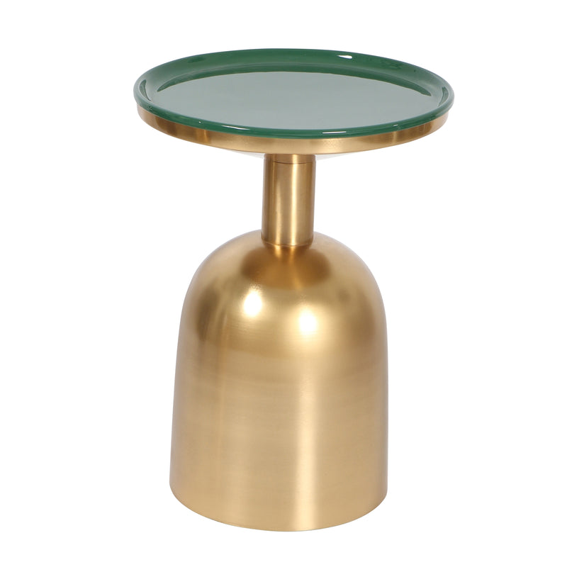 IRON 20" ACCENT TABLE, GREEN/GOLD | 14207-01