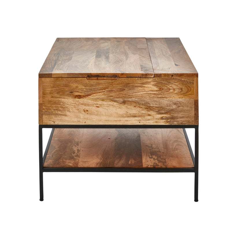 MANGO WOOD LIFT TOP COCKTAIL TABLE, BROWN