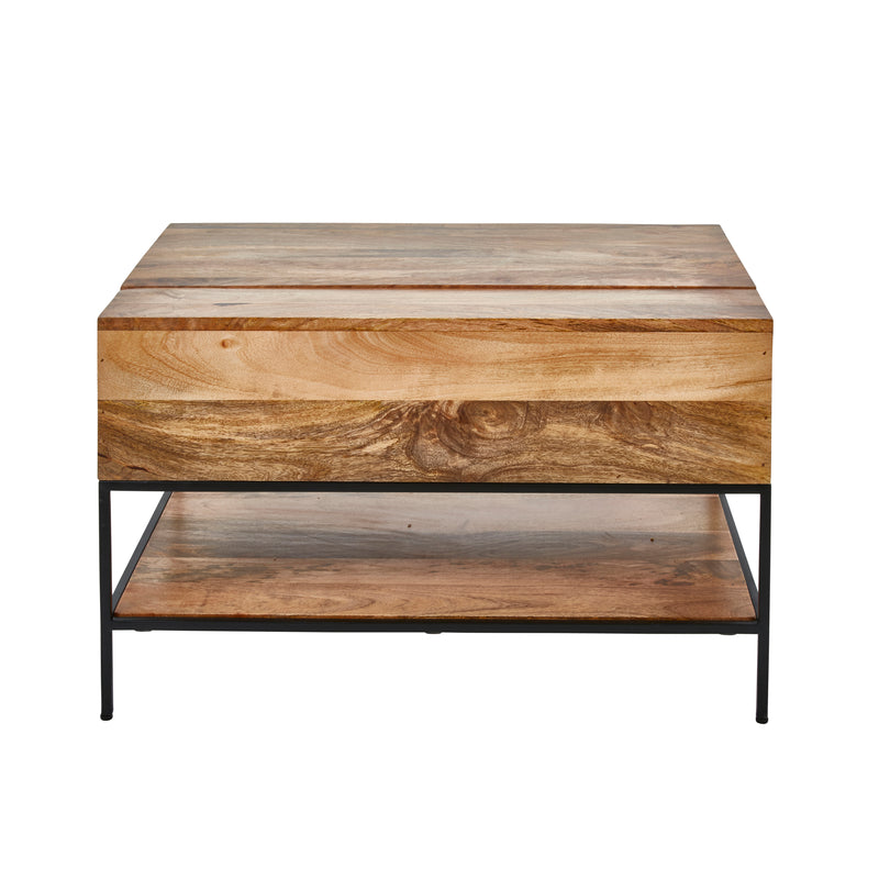 MANGO WOOD LIFT TOP COCKTAIL TABLE, BROWN