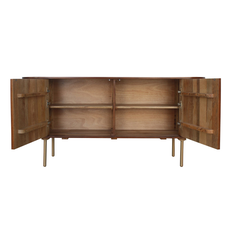 63" Rounded Ridges Sideboard, Brown