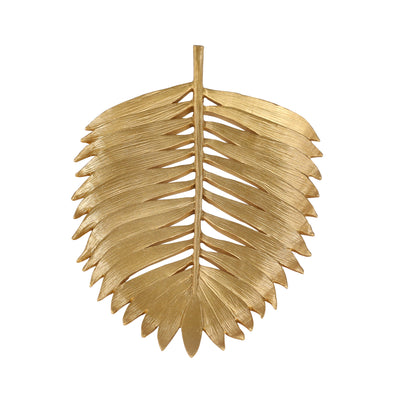 POLYRESIN 14" PALM LEAF DECORATION, GOLD