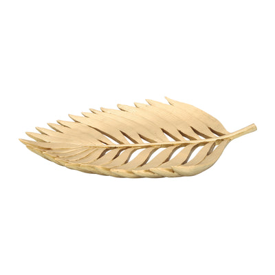 POLYRESIN 14" PALM LEAF DECORATION, GOLD