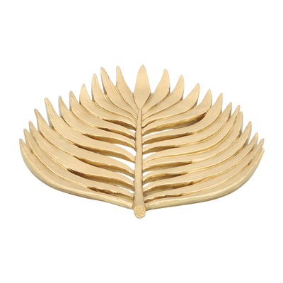 POLYRESIN 14" PALM LEAF DECORATION, GOLD