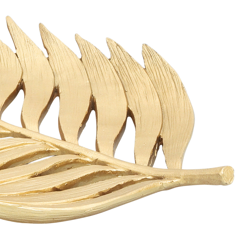 POLYRESIN 14" PALM LEAF DECORATION, GOLD