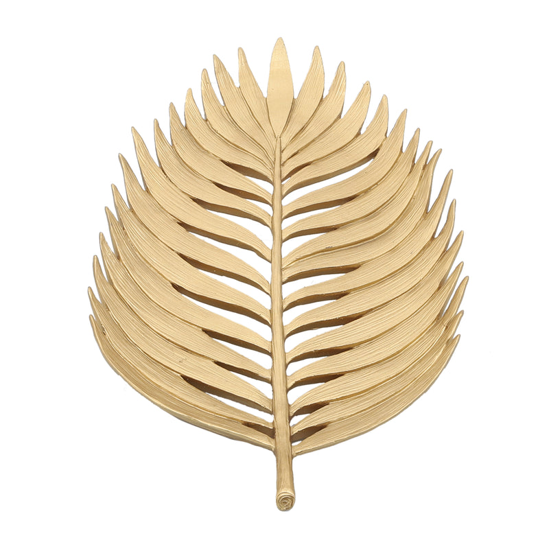 POLYRESIN 12" PALM LEAF DECORATION, GOLD