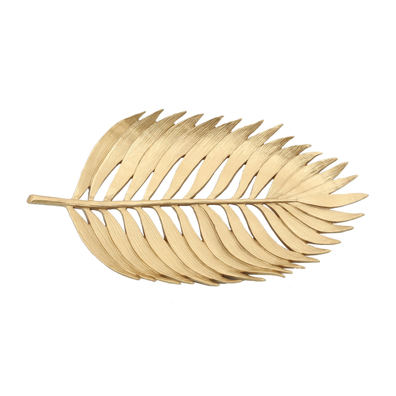 POLYRESIN 12" PALM LEAF DECORATION, GOLD