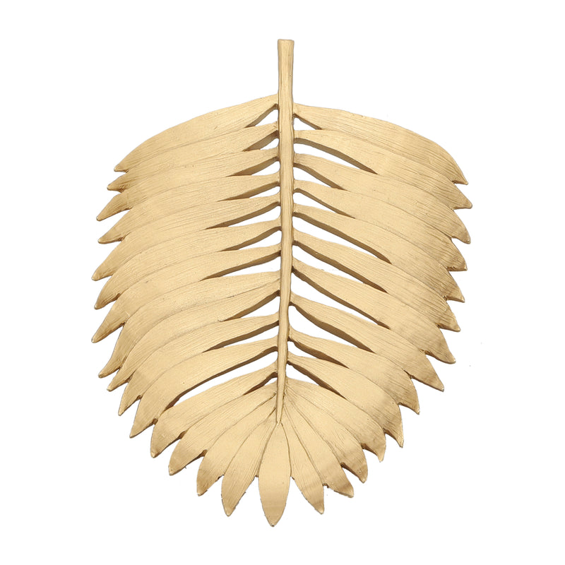 POLYRESIN 12" PALM LEAF DECORATION, GOLD