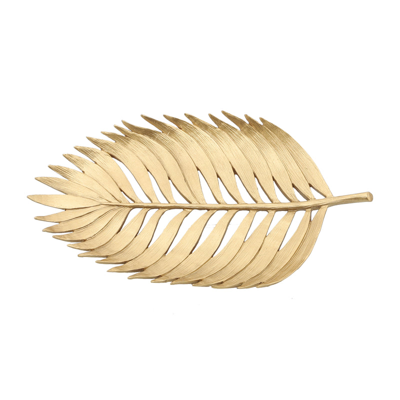 POLYRESIN 12" PALM LEAF DECORATION, GOLD