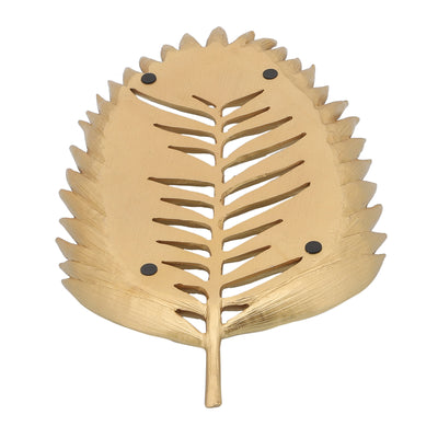 POLYRESIN 12" PALM LEAF DECORATION, GOLD