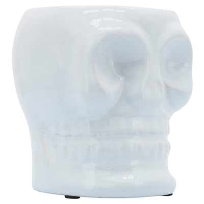 CER, 5" SKULL VASE, WHITE