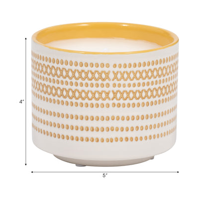 5" 15oz X Dots Citro Candle, Yellow