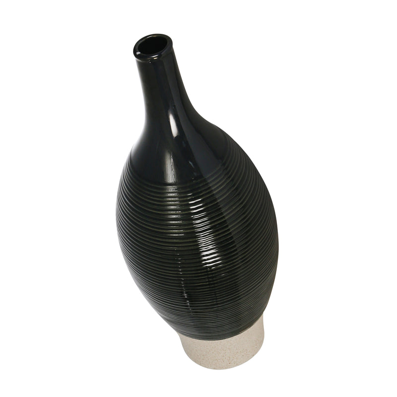 CERAMIC 20" BOTTLE VASE, GREEN