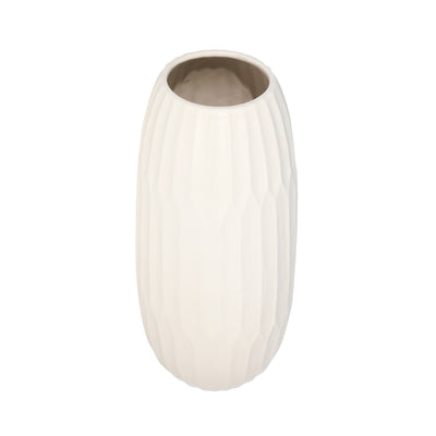 CERAMIC 16" VASE , WHITE