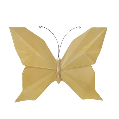 RESIN 10" W ORIGAMI BUTTERFLY WALL HANGING, GOLD