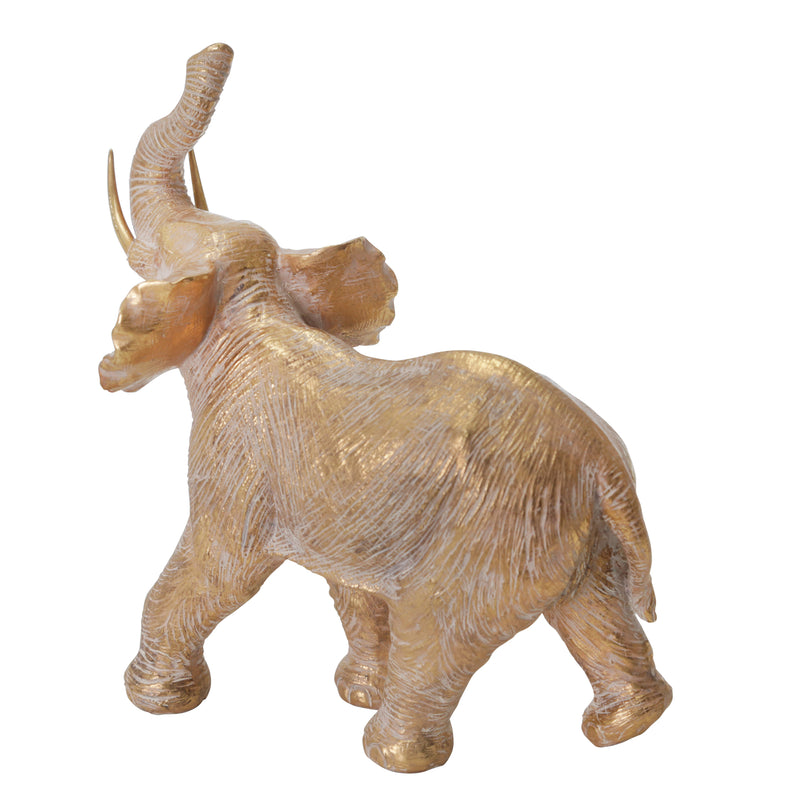 RESIN 12" ELEPHANT DECORATION,GOLD