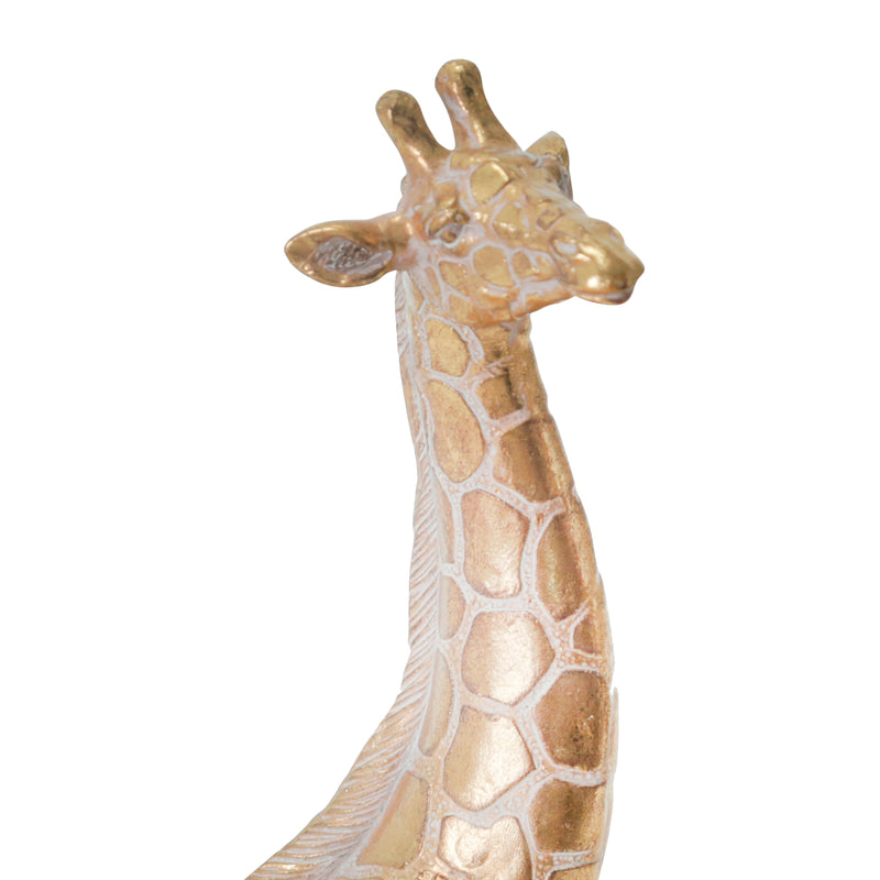 RESIN 10" SITTING GIRAFFE , GOLD