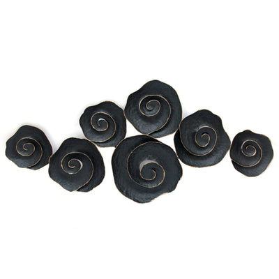 Twirl Black Marble Dining Table with free ROSE WALL DÉCOR Gift