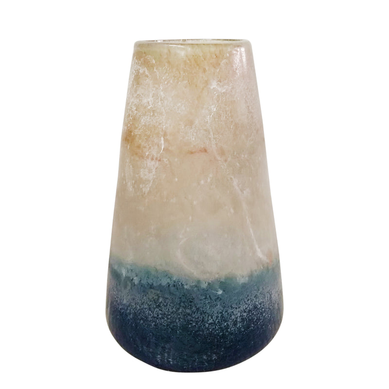 GLASS 14" TRI-COLOR VASE, MULTI