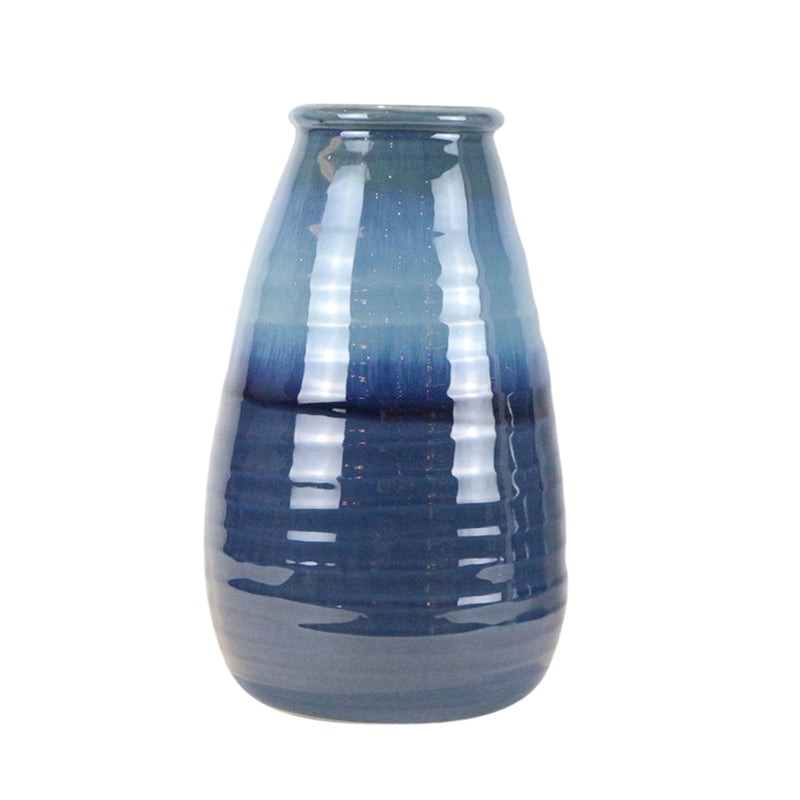 CERAMIC 16" VASE, REACTIVE BLUE