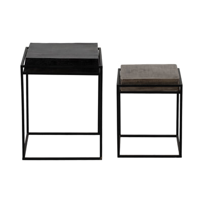 METAL, S/2 14X19"/18X23" NESTED SQUARE SIDE TABLES