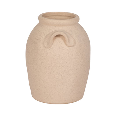 6" Textured Jug With Handles, Sand