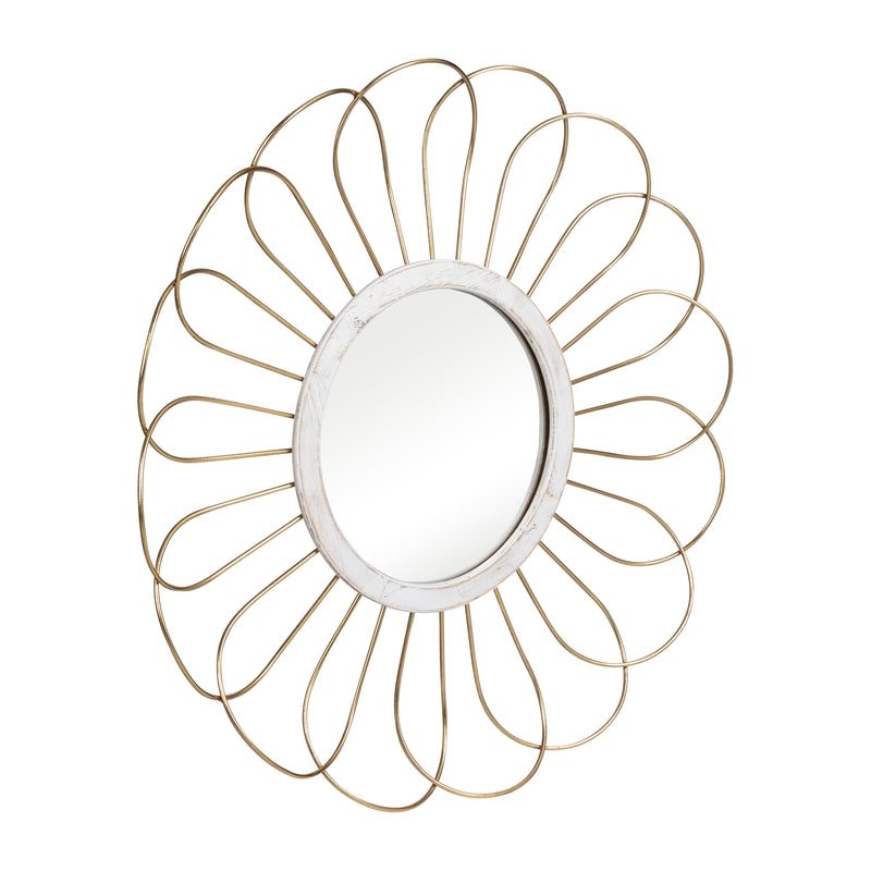 METAL 35" DAISY MIRROR, GOLD WB