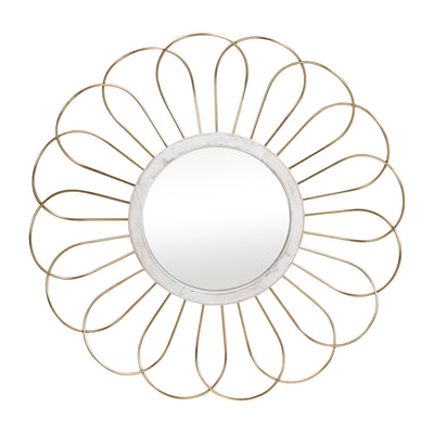 METAL 35" DAISY MIRROR, GOLD WB