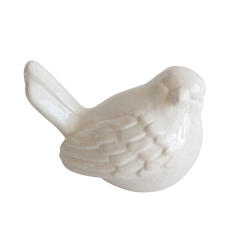 CERAMIC 7" BIRD FIGURINE, WHITE | 14934-01