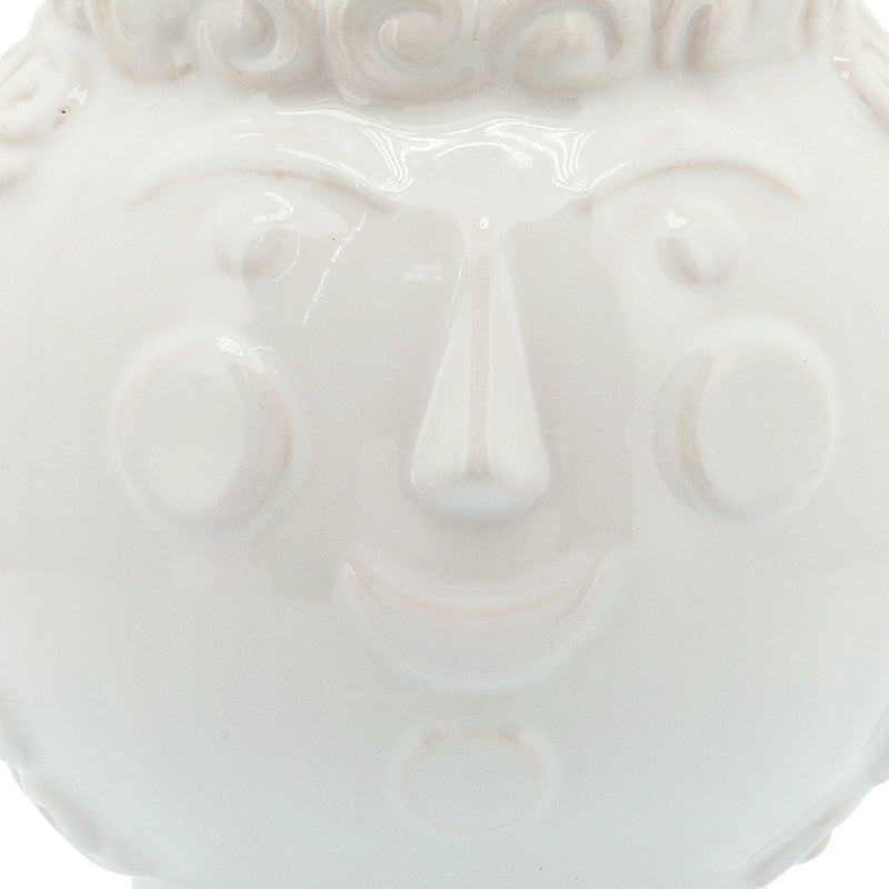 6" GRANDMA FACE PLANTER, WHITE