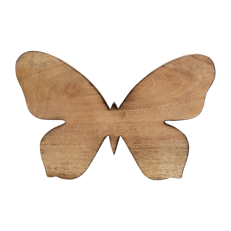 WOOD, 12" BUTTERFLY DECO, BROWN