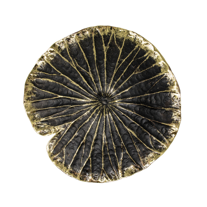 POLYRESIN 14" LOTUS WALL DECOR, BLACK