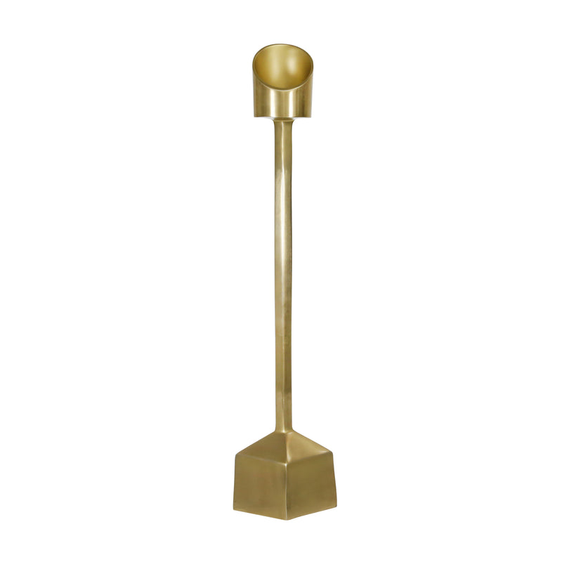 ALUMINUM 31" PILLAR CANDLE HOLDER, GOLD