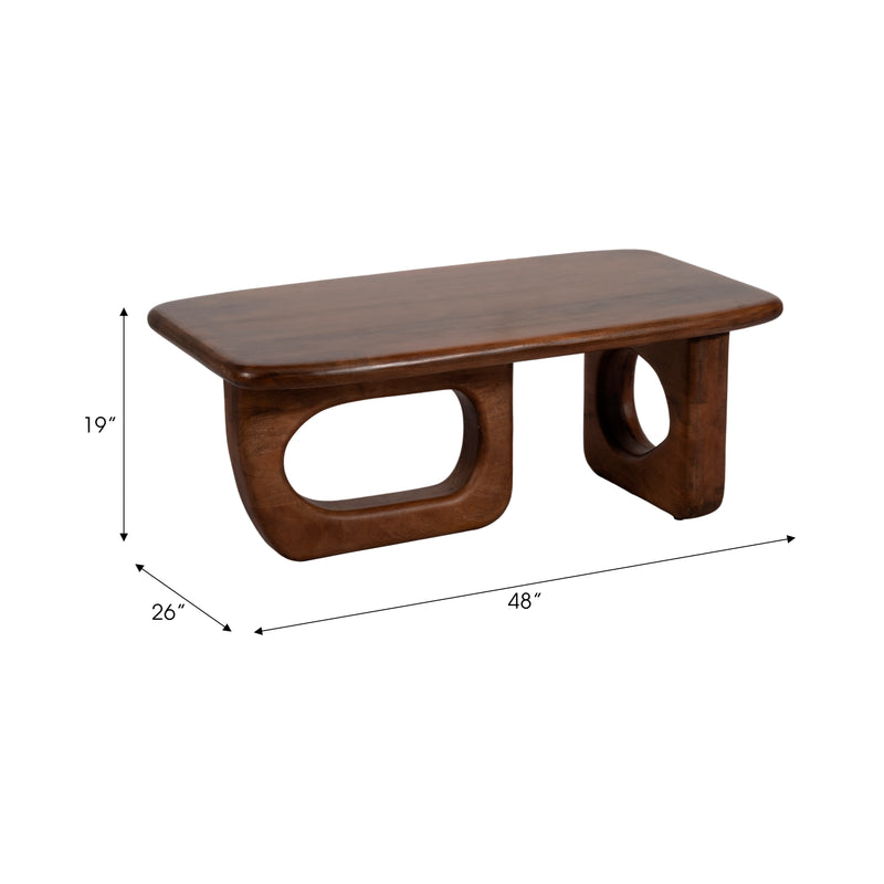 Wood, 48" Modern Mid-century Coffee Table,brwn Kd