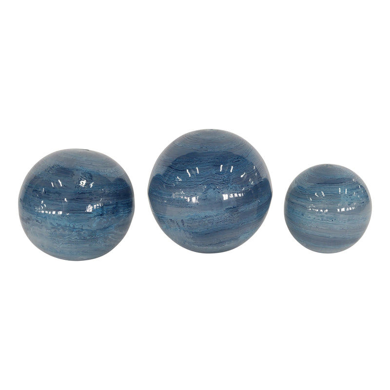 S/3 4/5/6" METAL ORBS, BLUE