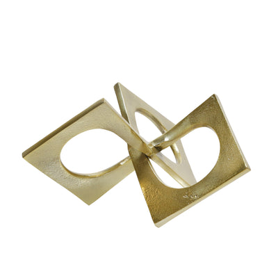 METAL 9" LINKED SQUARE DECO, GOLD