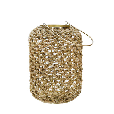 RATTAN 10"H HURRICANE LANTERN, NATURAL