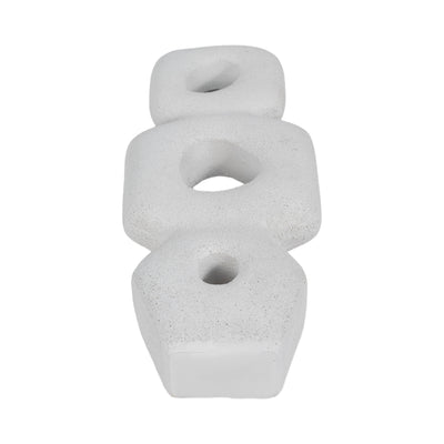 15" Textured Open Cut-out Totem Object, White