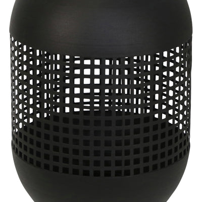 METAL 13" CAGE HURRICANE LANTERN, BLACK