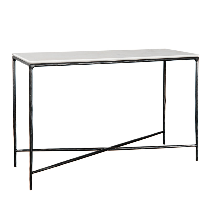 METAL/MARBLE  47" CONSOLE TABLE, BLACK