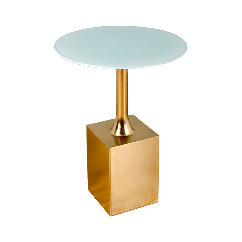 METAL/GLASS 23"H SIDE TABLE, GOLD