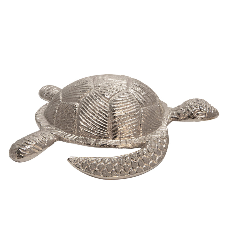 METAL 11.5" TURTLE, SILVER