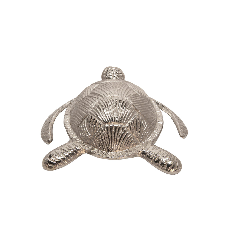 METAL 11.5" TURTLE, SILVER