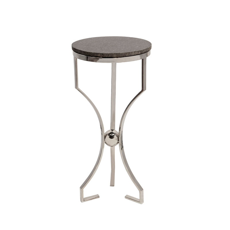 METAL/MARBLE, HOURGLASS SHAPED  LEGS TABLE, SILVER | 15461-02