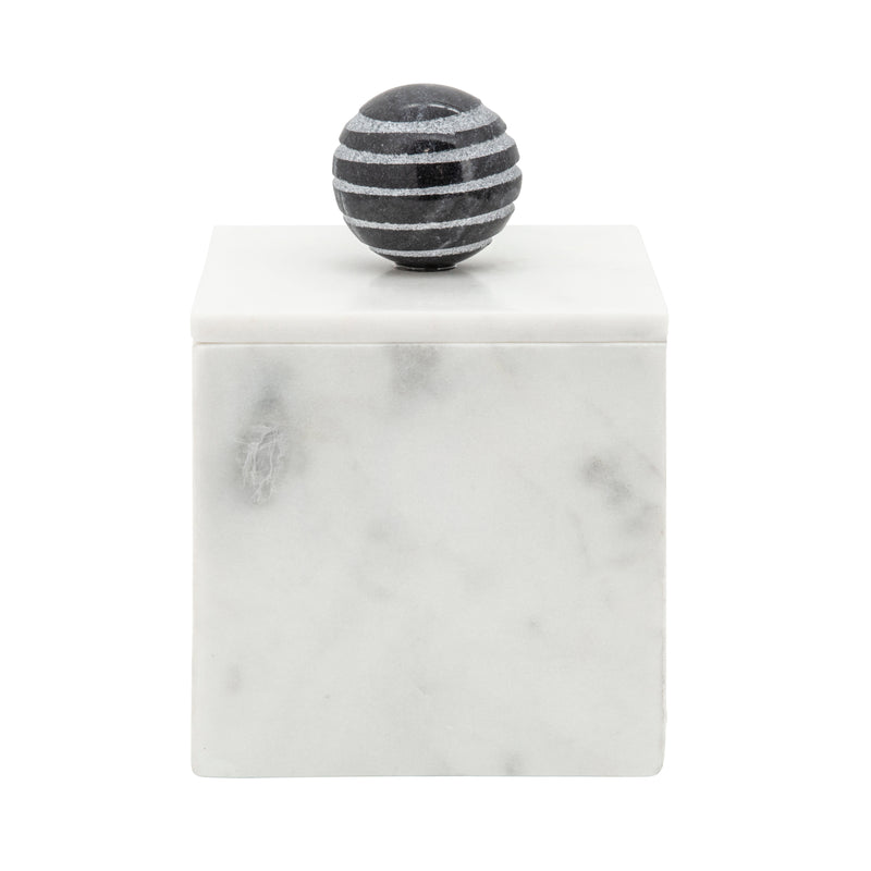 MARBLE, 5X7 BOX W/ ORB, WHITE