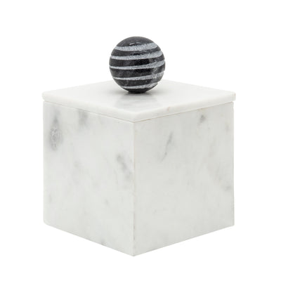 MARBLE, 5X7 BOX W/ ORB, WHITE