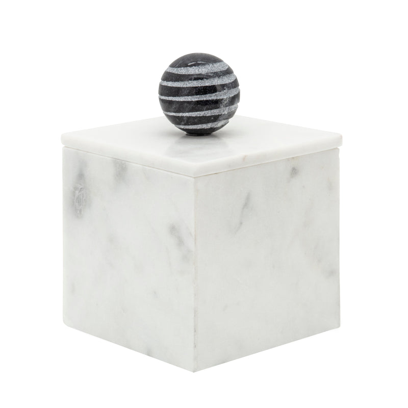 MARBLE, 5X7 BOX W/ ORB, WHITE