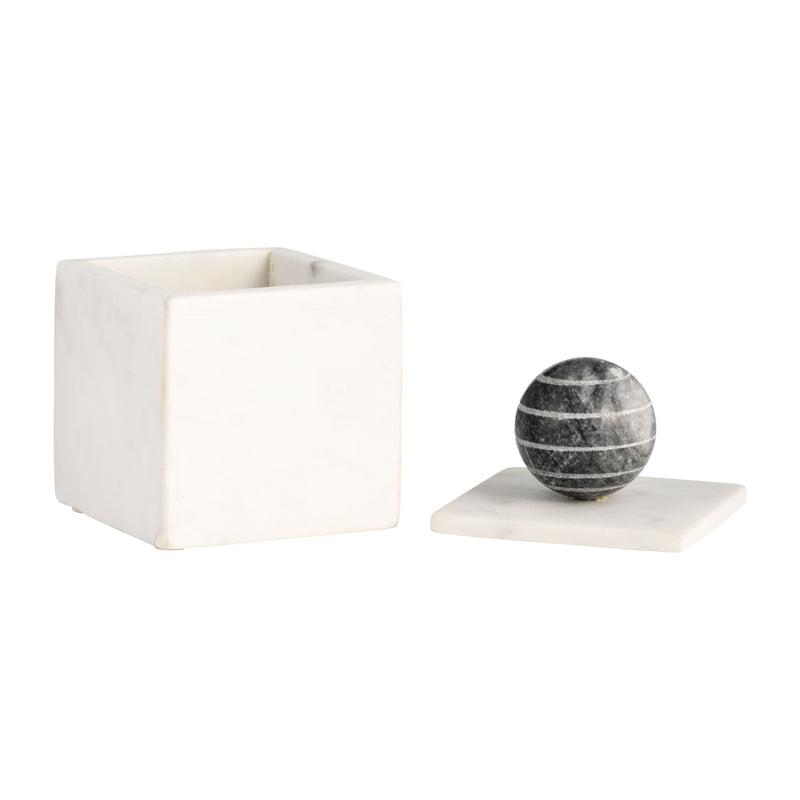 MARBLE, 4X6 BOX W/ ORB, WHITE