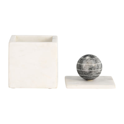 MARBLE, 4X6 BOX W/ ORB, WHITE