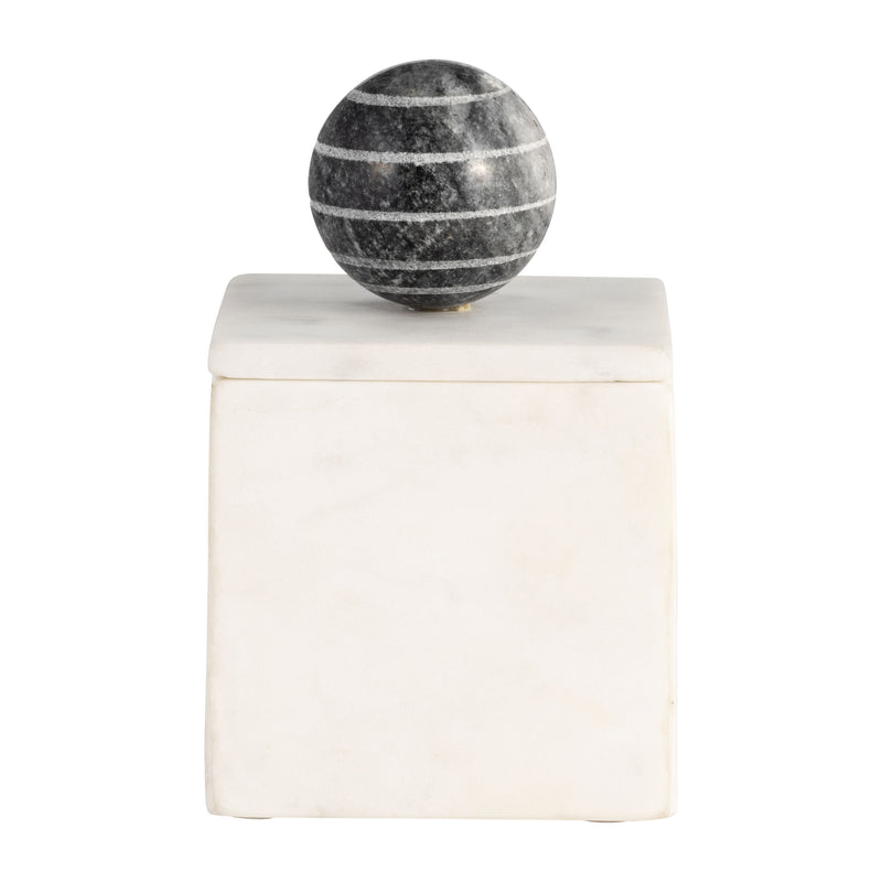 MARBLE, 4X6 BOX W/ ORB, WHITE